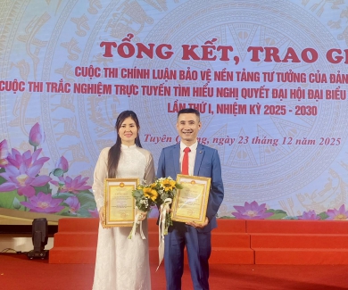 TRAO GIẢI CUỘC THI TRẮC NGHIỆM TRỰC TUYẾN VỀ NGHỊ QUYẾT ĐẢNG BỘ TỈNH TUYÊN QUANG LẦN THỨU NHẤT