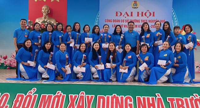 ĐẠI HỘI CÔNG ĐOÀN TRƯỜNG THCS NGUYỄN HUỆ KHÓA VII NHIỆM KỲ 2023-2028